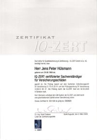 lQ-ZERT-zertifizierter Sachverst&auml;ndiger f&uuml;r Versicherungssch&auml;den